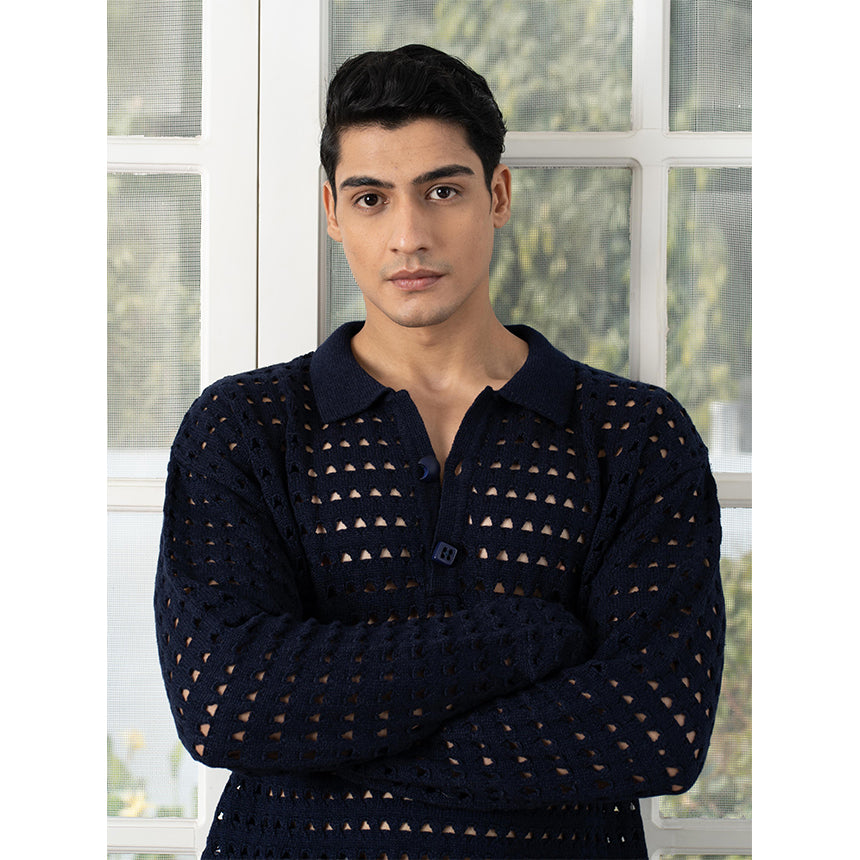 PEEKABOO CO-ORD-NAVY