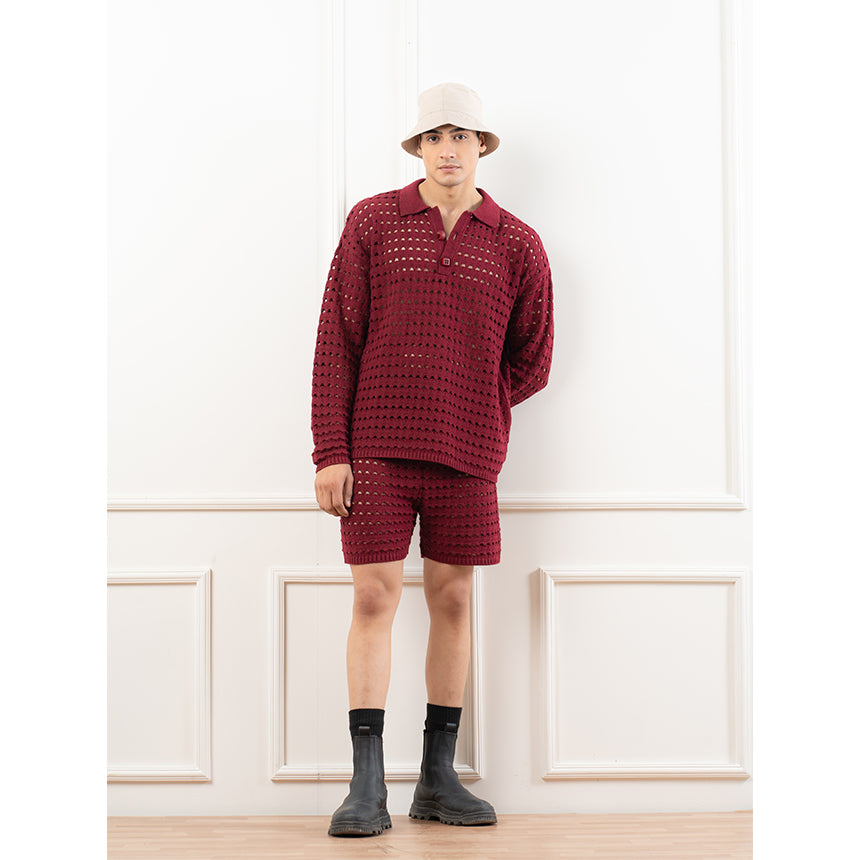 PEEKABOO CO-ORD-MAROON