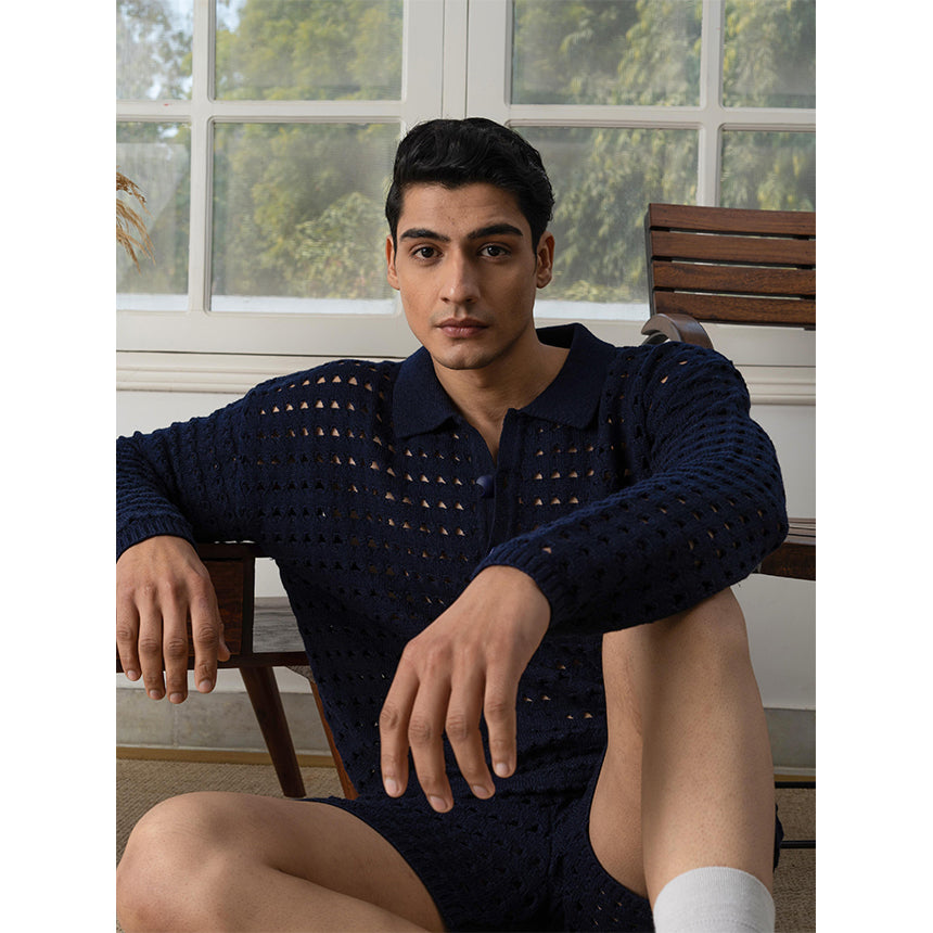 PEEKABOO CO-ORD-NAVY