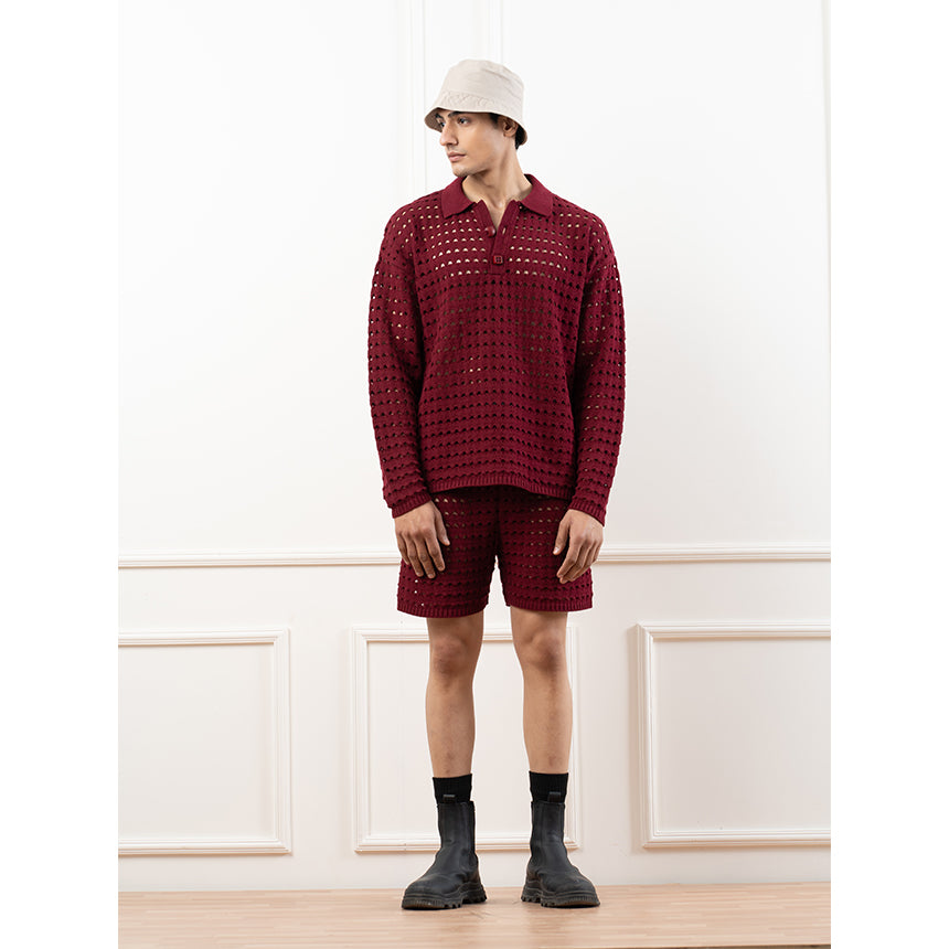 PEEKABOO CO-ORD-MAROON