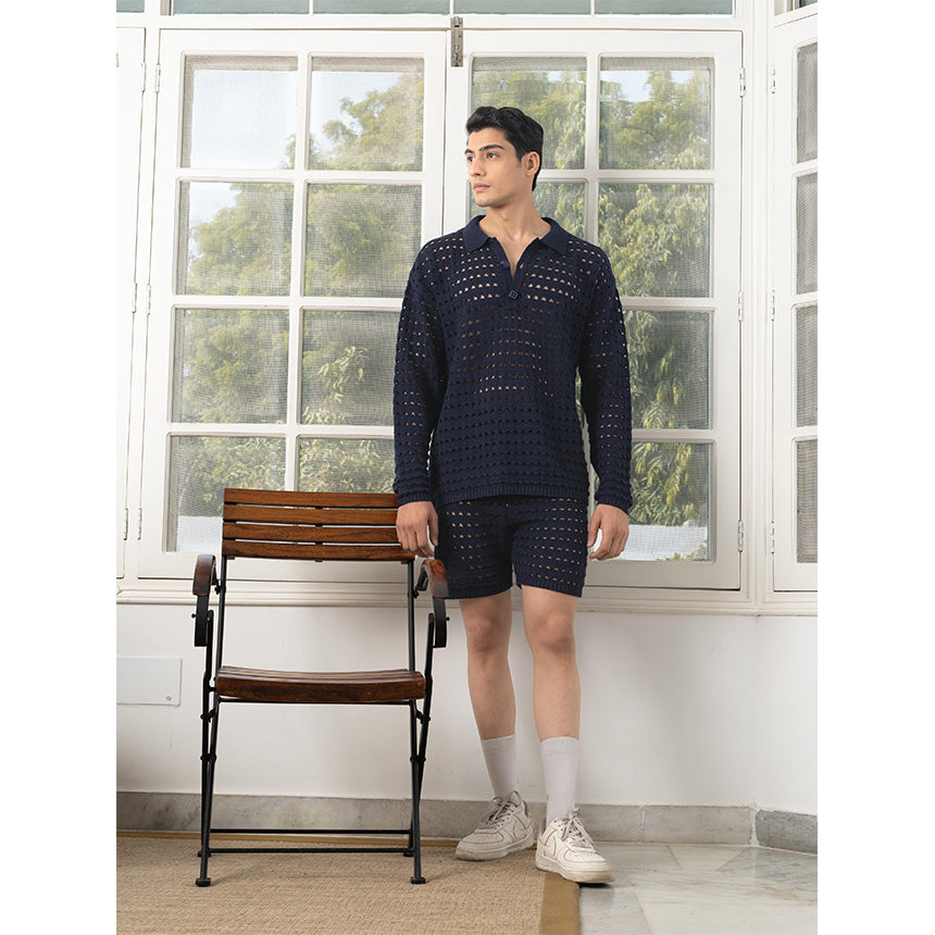 PEEKABOO CO-ORD-NAVY