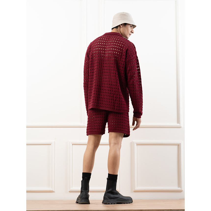 PEEKABOO CO-ORD-MAROON