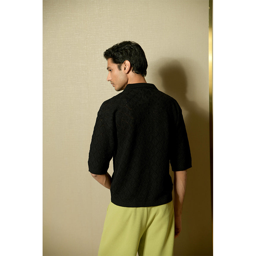 REGAL POINTELLE POLO-BLACK