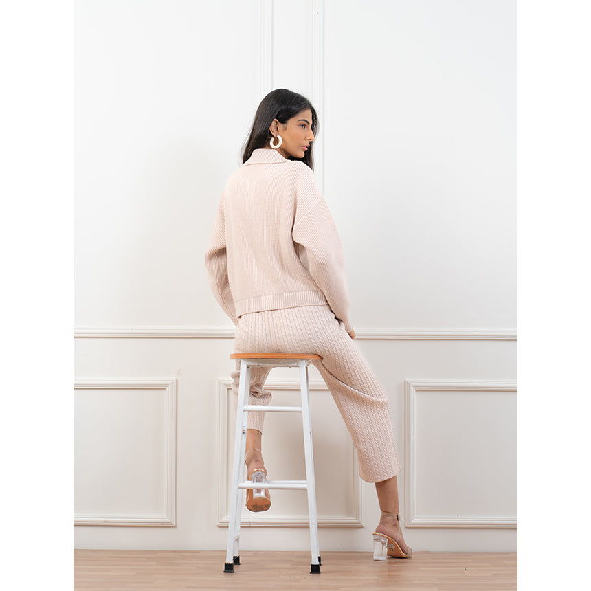 BASIC ZIPPER SET-CAMEL