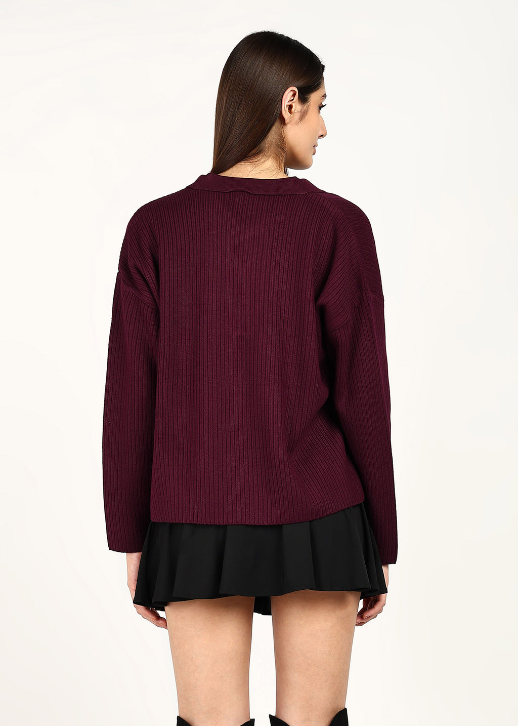 JIIA BASIC TOP - BURGUNDY