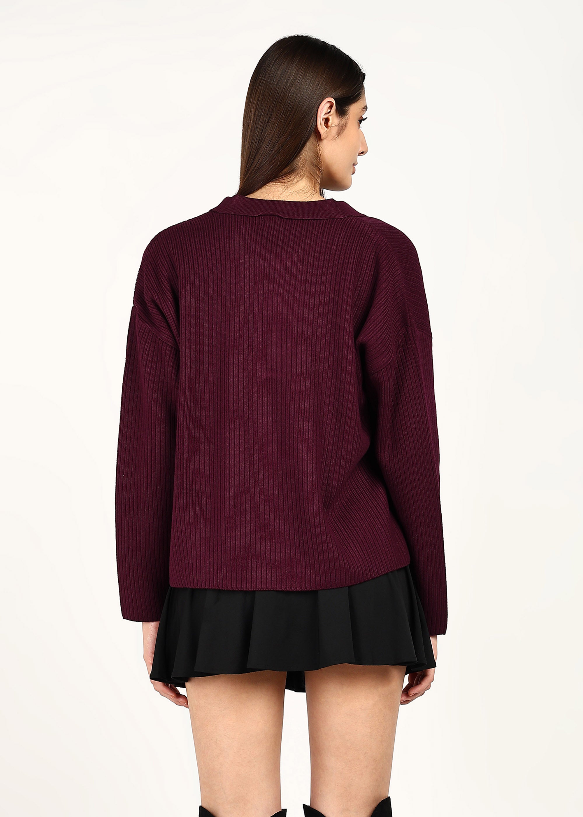 JIIA BASIC TOP - BURGUNDY