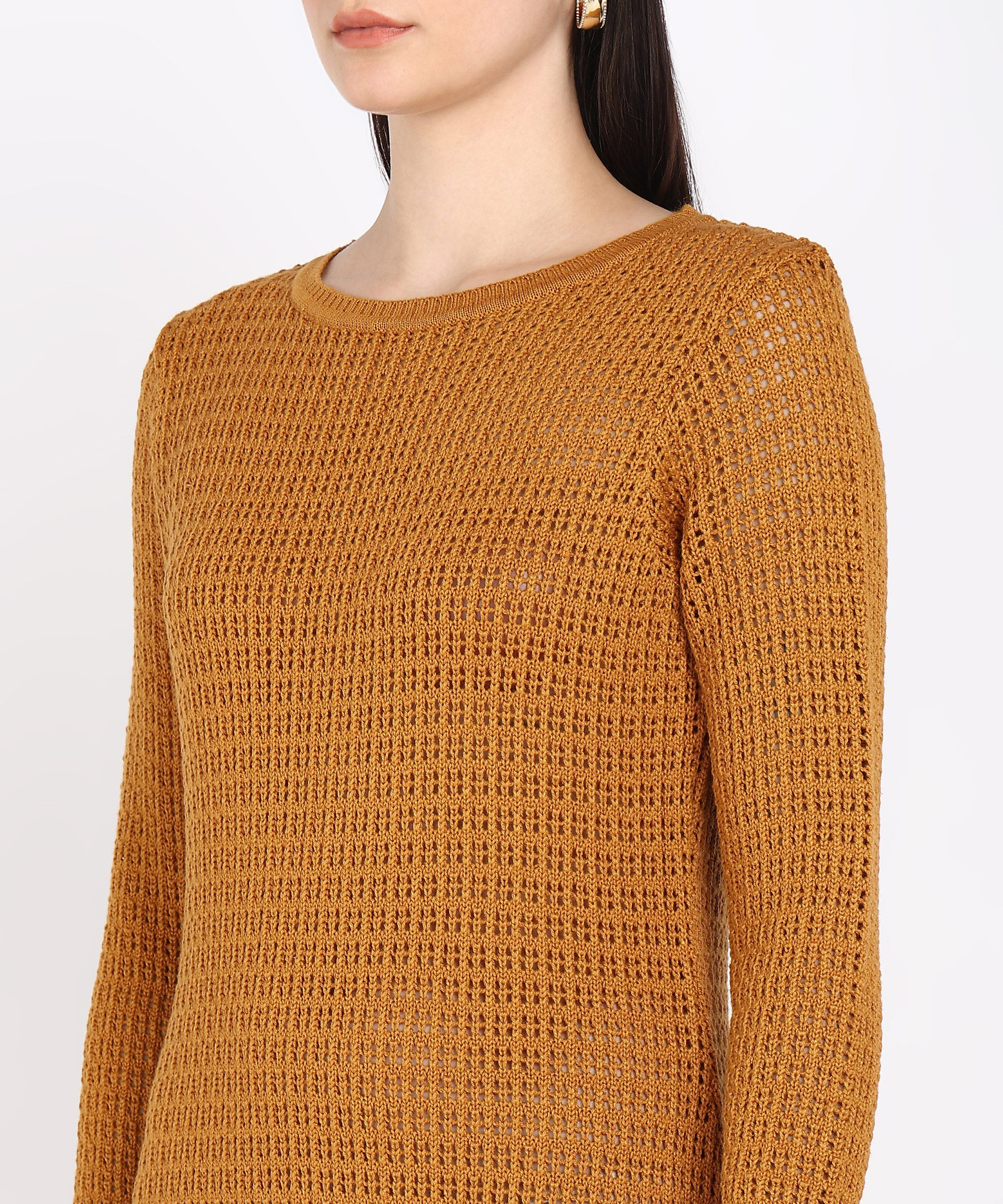 LONG DRESS IN MESH KNIT