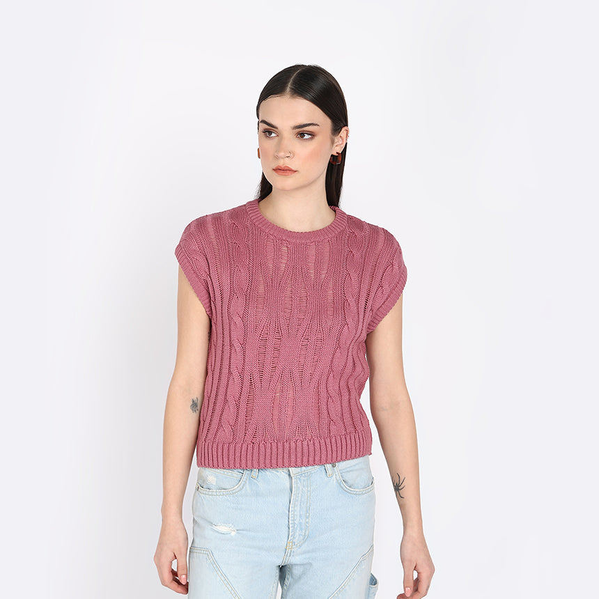 FLOATING MESH VEST-PINK