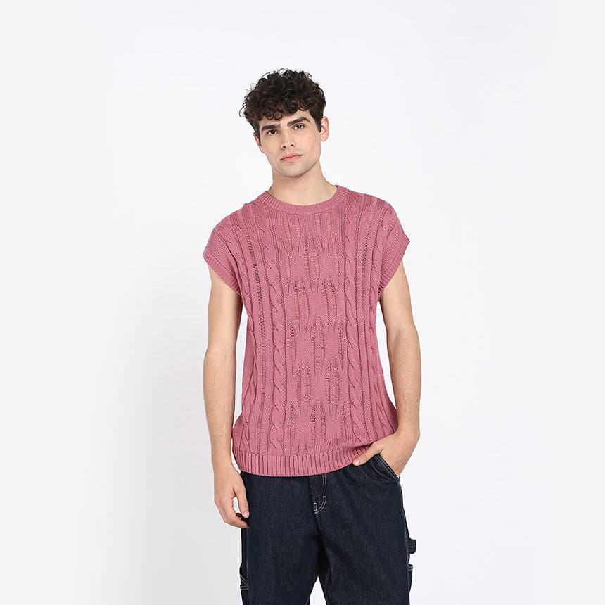 FLOATING MESH VEST-PINK