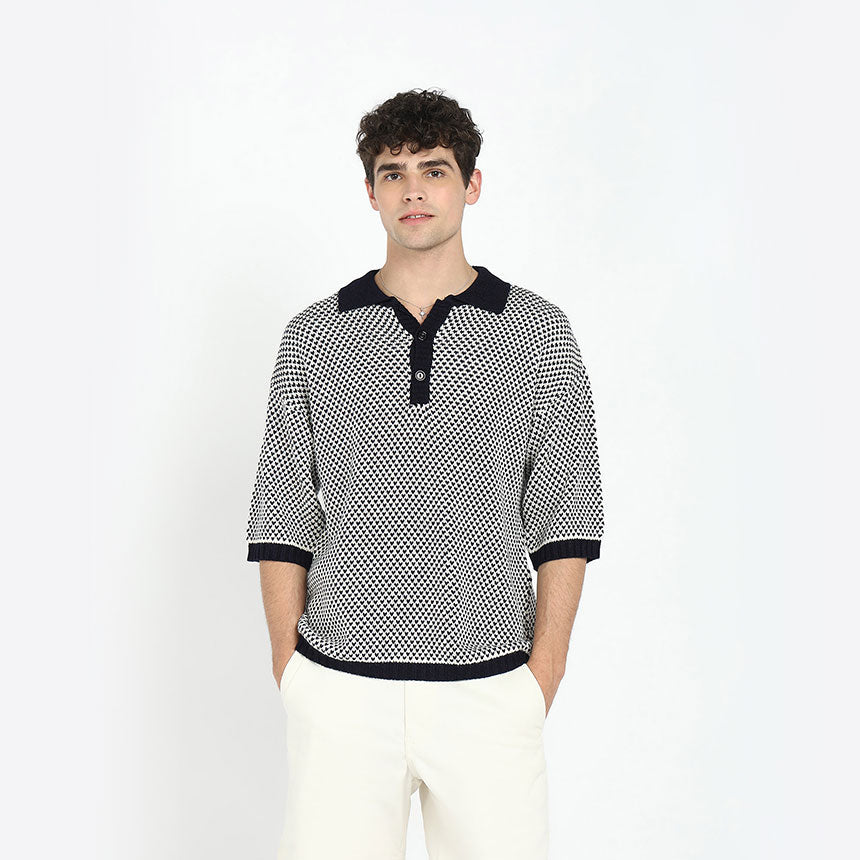 MICRO HEARTS POLO-NAVY