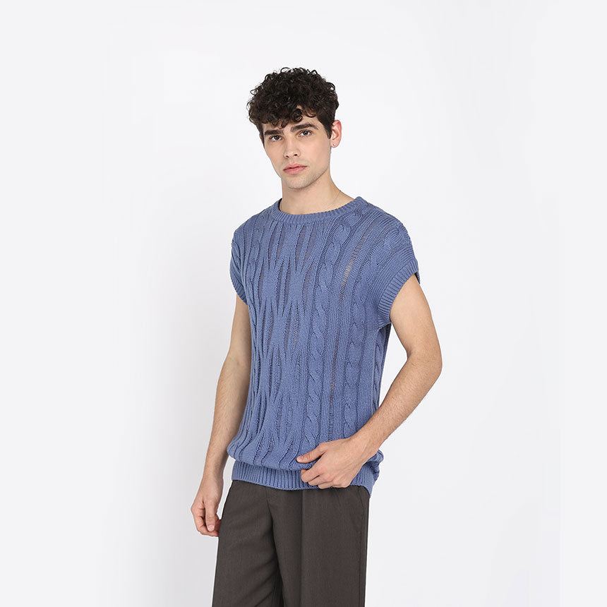 FLOATING MESH VEST-SKY BLUE