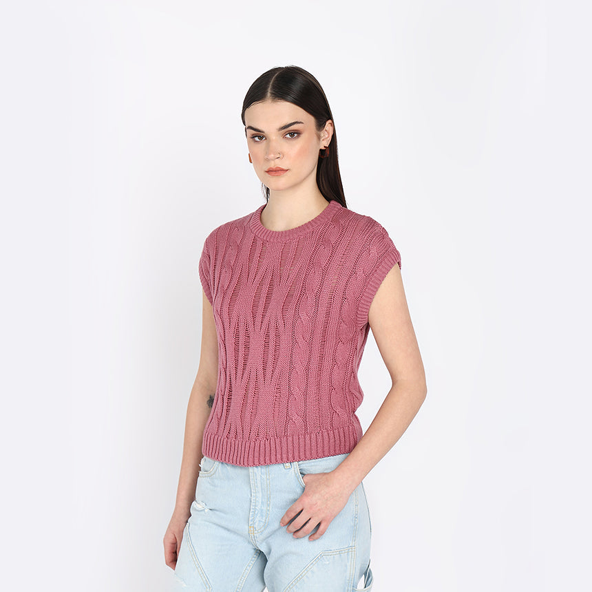 FLOATING MESH VEST-PINK