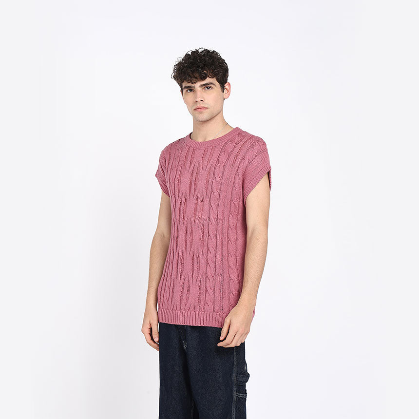 FLOATING MESH VEST-PINK