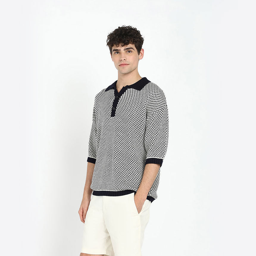 MICRO HEARTS POLO-NAVY