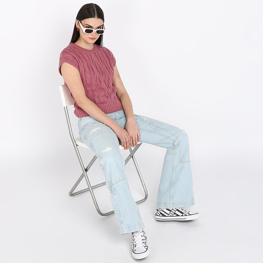 FLOATING MESH VEST-PINK