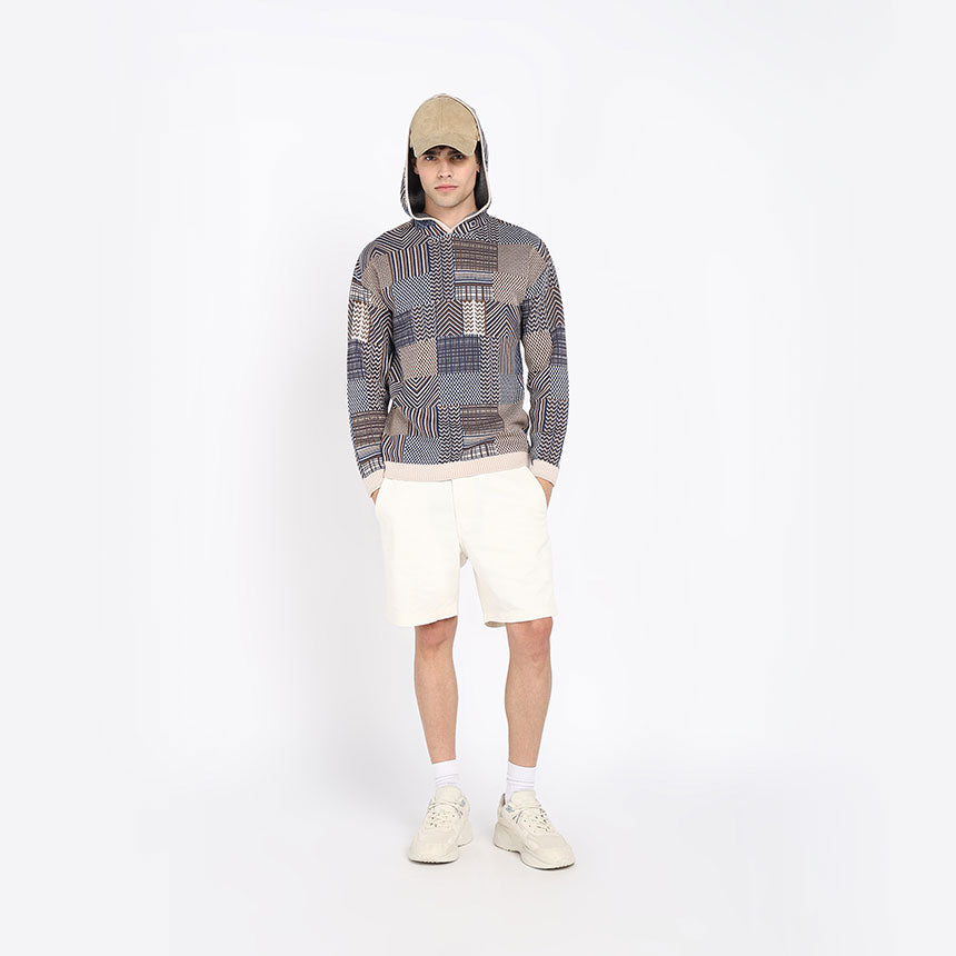 STRIATED HOODIE IN CAMEL