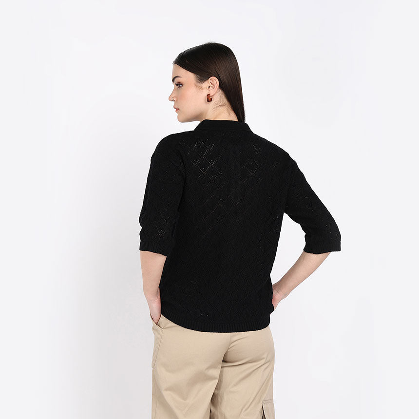 REGAL POINTELLE POLO-BLACK