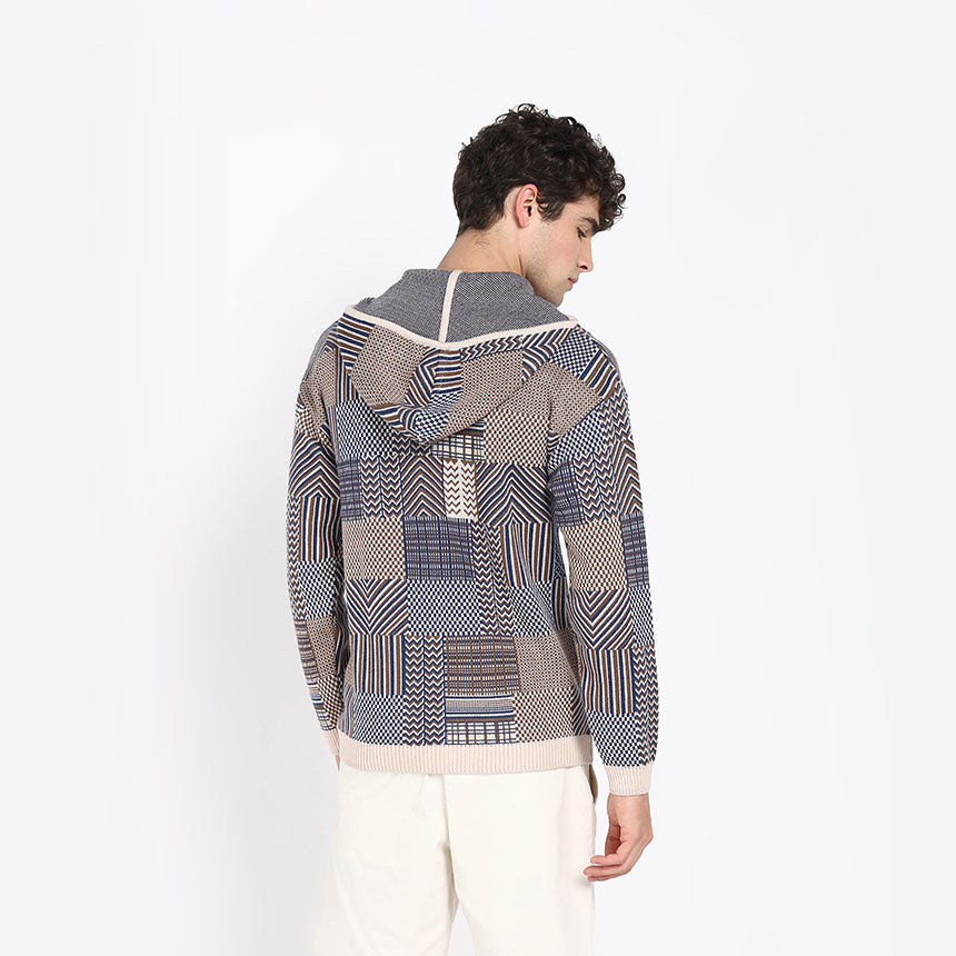 STRIATED HOODIE IN CAMEL