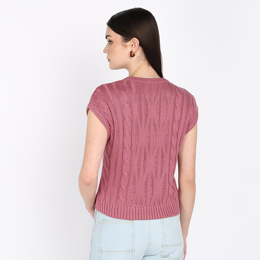 FLOATING MESH VEST-PINK