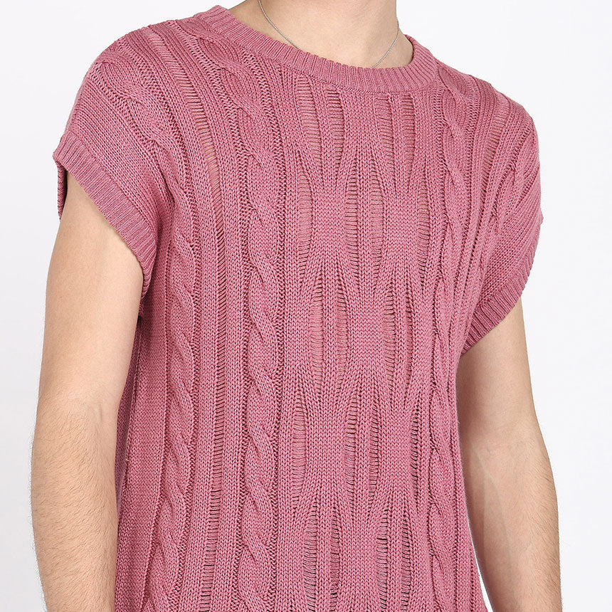 FLOATING MESH VEST-PINK