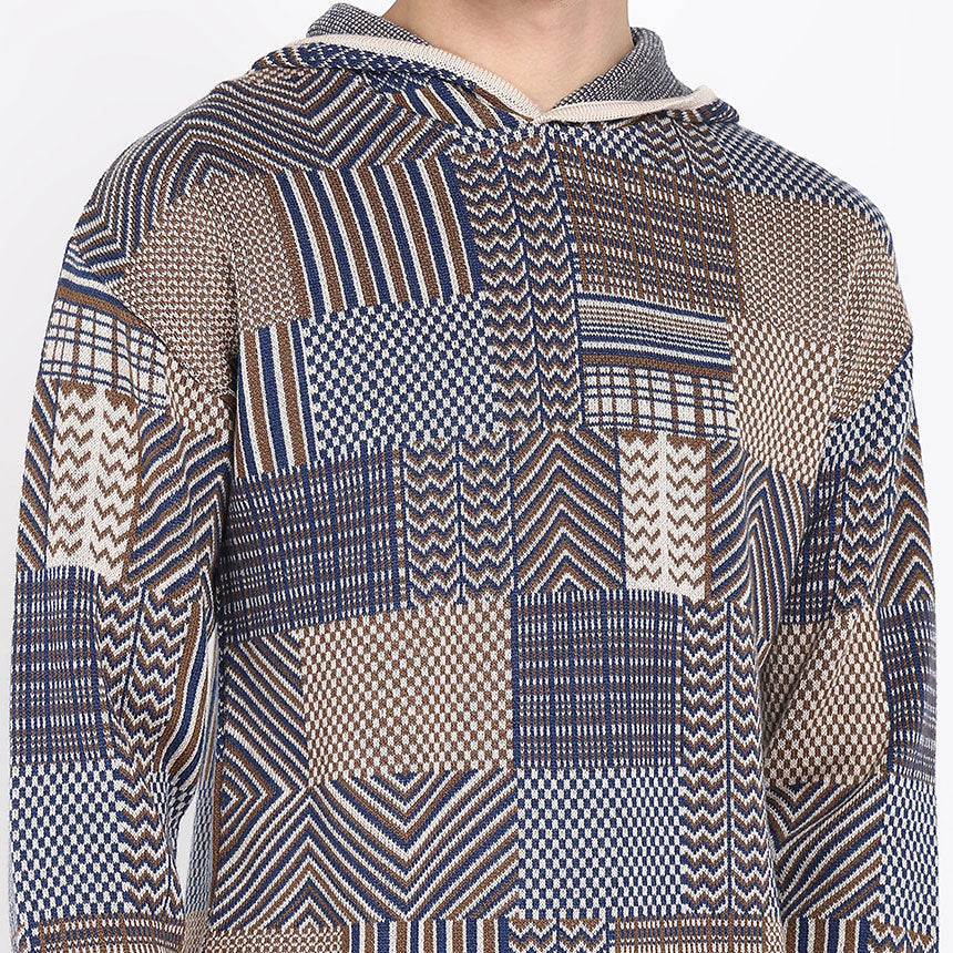 STRIATED HOODIE IN CAMEL