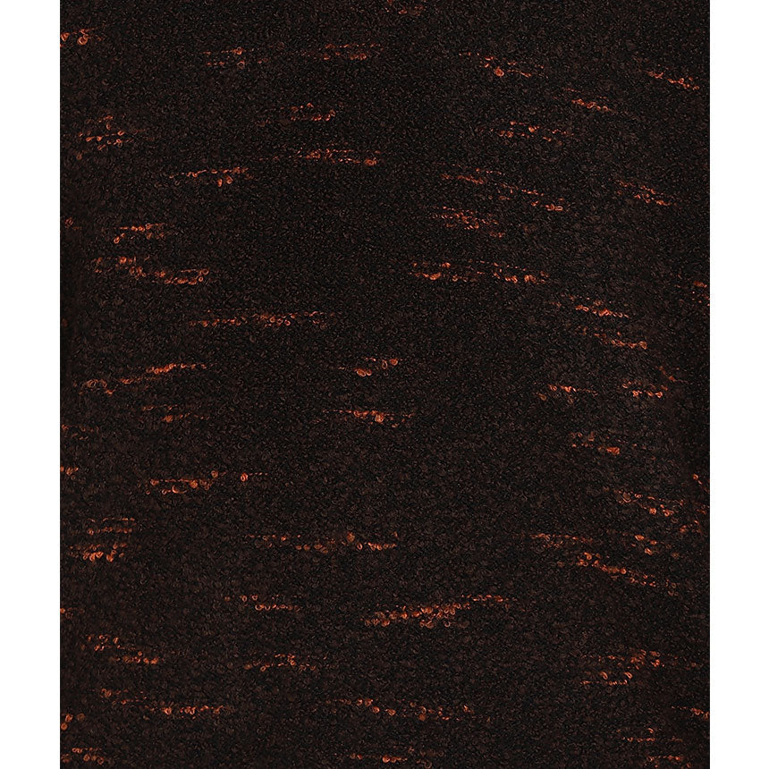 SPACE DYED BOUCLE YARN POLO-BROWN