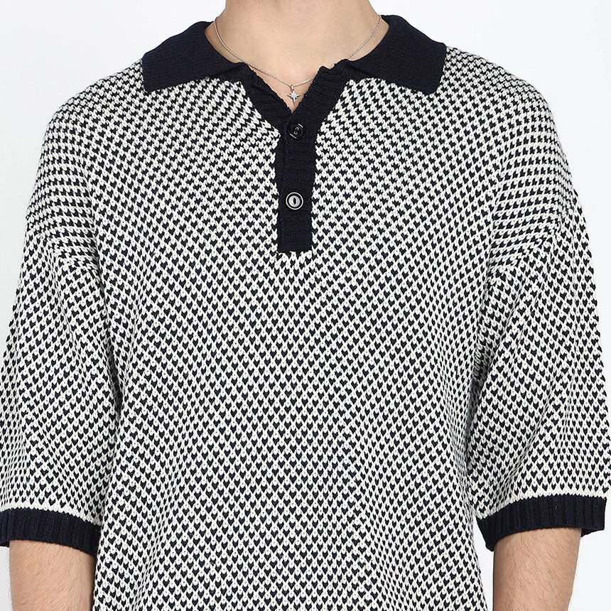 MICRO HEARTS POLO-NAVY