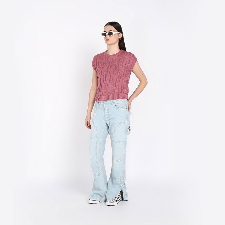 FLOATING MESH VEST-PINK