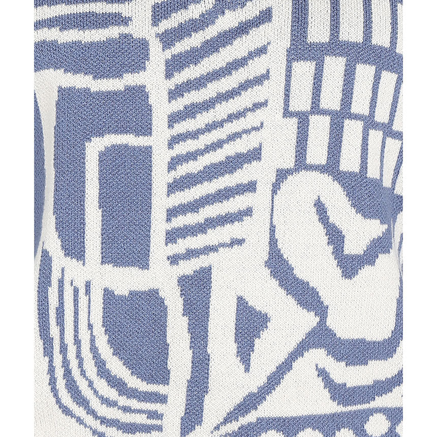 JACQUARD HALF ZIPPER-SKY BLUE