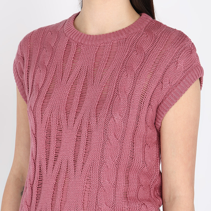FLOATING MESH VEST-PINK