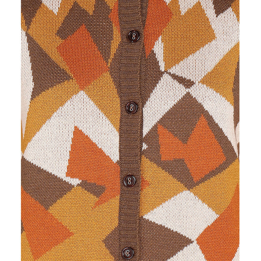 TERRAZZO JACQUARD LONG SHIRT-BROWN