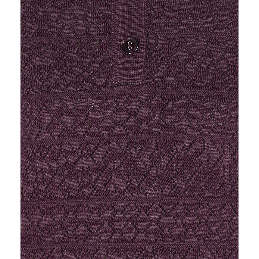 GEOMETRIC POINTELLE POLO-PURPLE