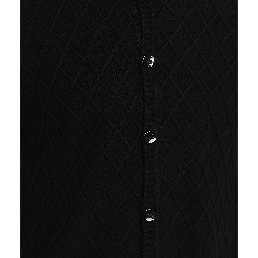 ARAN KNIT SHIRT-BLACK