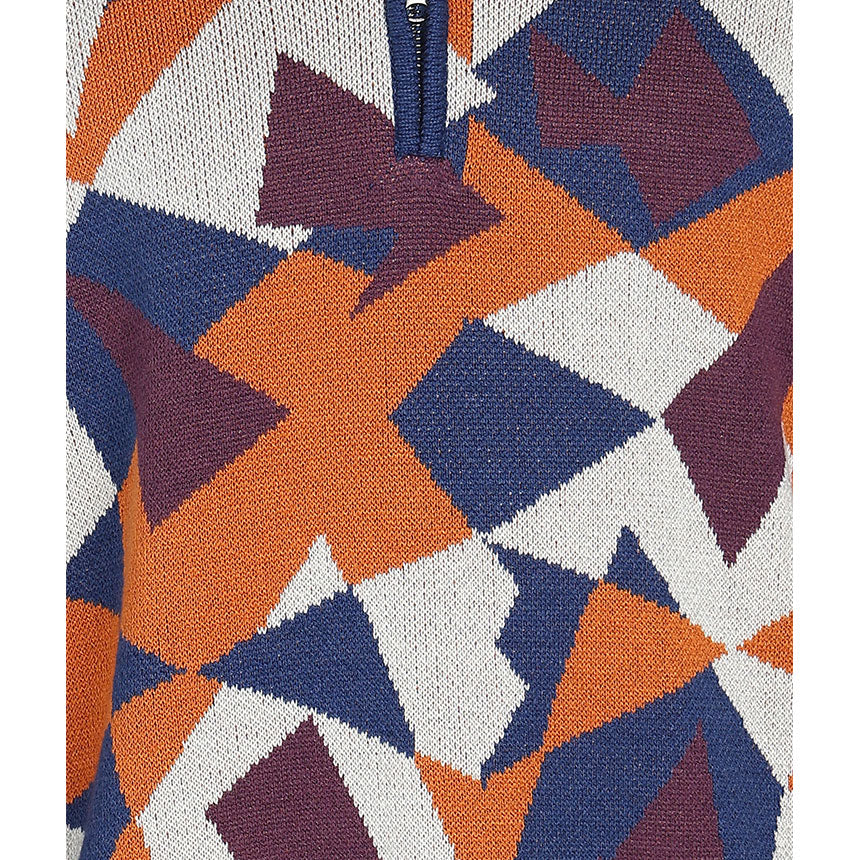 TERRAZZO JACQUARD HALF ZIPPER